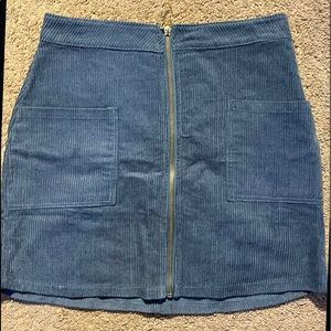 Blue velvet skirt